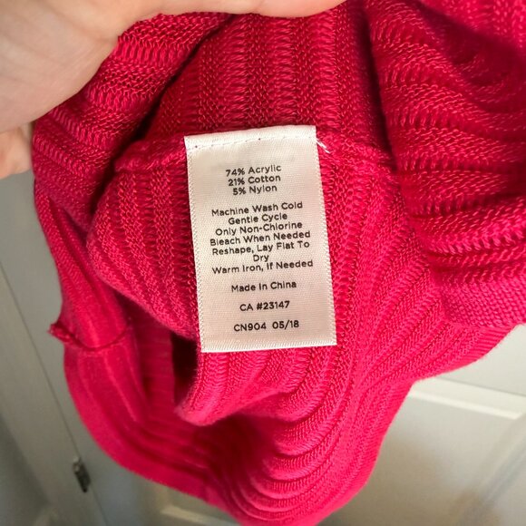Talbots Sleeveless Sweater Pink Ribbed Knit Womens Size Medium Casual Blouse - Picture 5 of 5